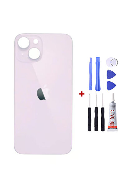 Yedcom Iphone 13 Pembe Arka Cam Kapak Arka Pil Kapağı