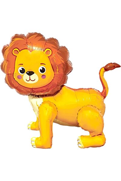 OEM Party Deco Foil Balloon Lion 3D Safari 54 cm Gold Birthday Decoration Sta...