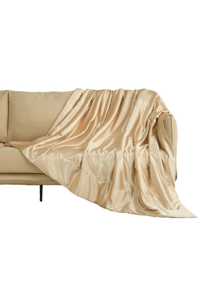 OEM Pătură Pufoasă Premium - Satin - mărime 220x240 - Bej - Cuvertură Pat Moa...