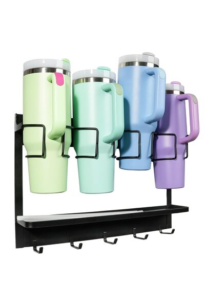 OEM Mnxght Organizer Magnetic Căni Stanley 30/40oz, Negru Oțel, 5 Cârlige, 20kg