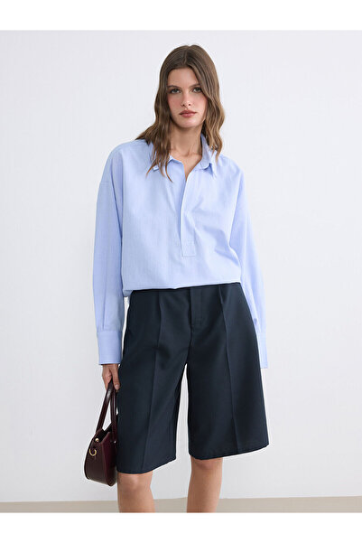 LC Waikiki Peak Yeni Sezon Gömlek Yaka Oversize Oxford Bluz