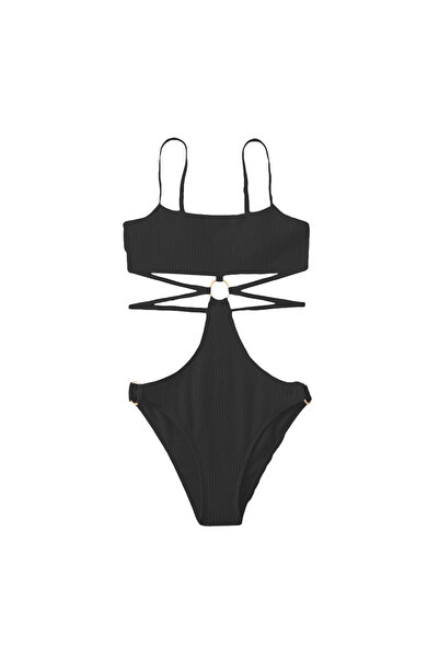 OEM Gorglitter Women's Swimsuit - One Piece - Size S - Black - Sexy with Cuto...