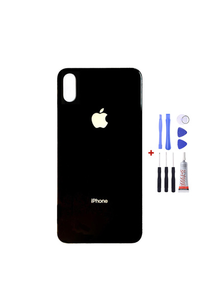 Yedcom Iphone X Siyah Arka Cam Kapak Arka Pil Kapağı
