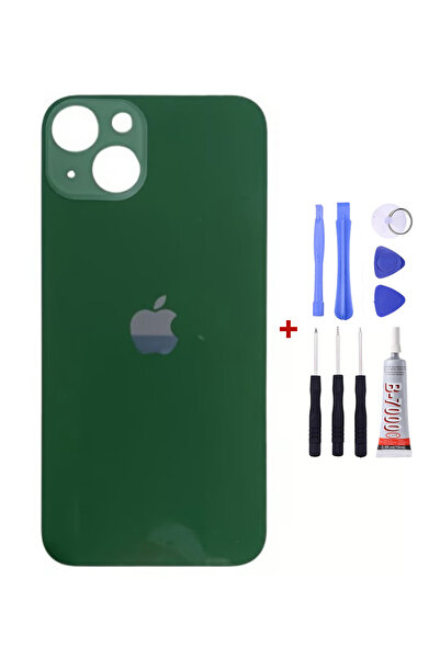 Yedcom Iphone 13 Yeşil Arka Cam Kapak Arka Pil Kapağı
