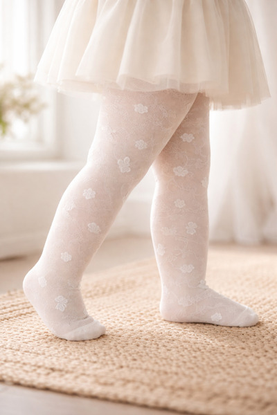 almira anne bebek Bebek Kız Çocuk İçin Desenli İnce Külotlu Çorap Renkli ve R...