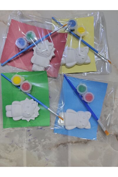 magnocandles Set de pictură cu pietre pentru copii, 15 bucăți, cu pisică figu...