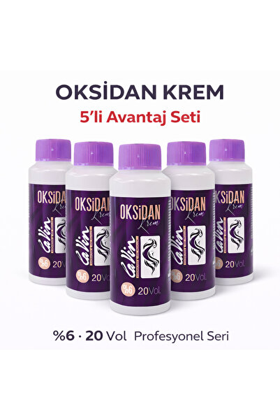 Lavin Oksidan Krem %6 20 Vol Saç Boyası Oksidanı Profesyonel Kuaför Tipi 5'li...