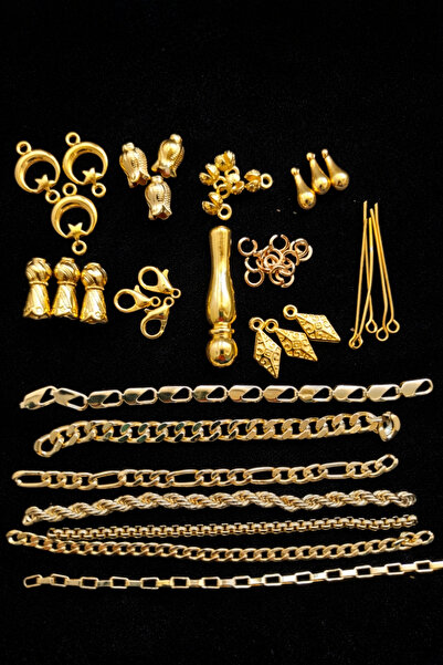 Eflatun Collection Altın Rodajlı Kararmaz Tesbih&Aksesuar Seti