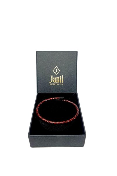 Janti Jtss26Blk1713 Stainless Steel Bracelet Genuine Leather Leather but Boxe...