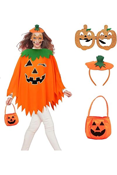 OEM Pumpkin Costume Women - Halloween - Universal size - Orange - Cape Headba...