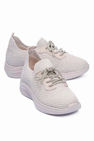 Mubiano Women's Knitwear Sneakers Glitter Detailed Lightweight Comfort Sole S...