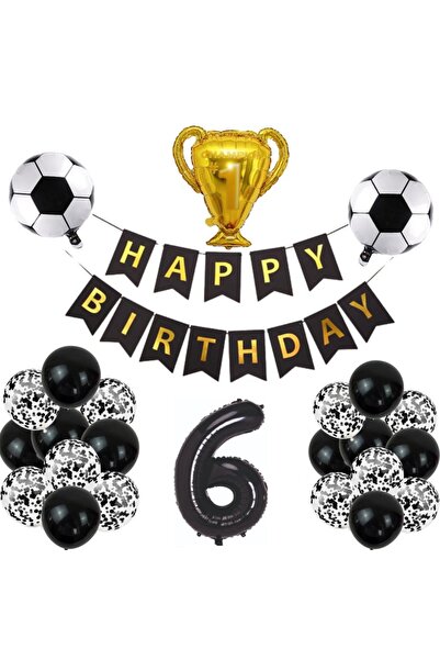 ÇITIPITISTORE Μαύρο και άσπρο σετ πάρτι για γιορτή γενεθλίων με θέμα το ποδόσ...