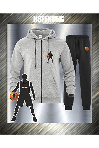 HOFFNUNG Unisex Casual Tracksuit Set Basketball Player Outdoor Full Zip