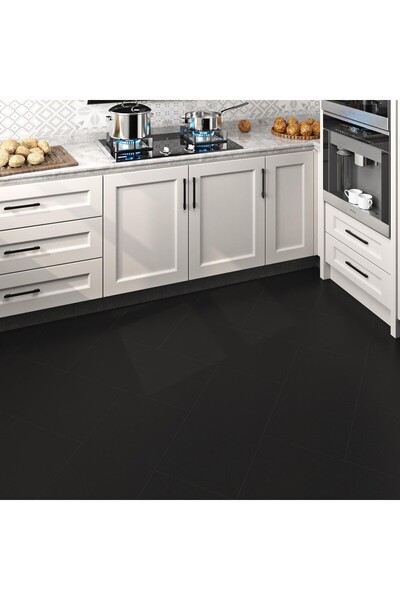 OEM FunStick Plăci Vinil Autoadeziv Pardoseală 30x60 cm Negre Baie Bucătărie