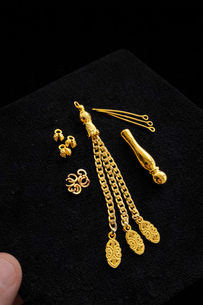 Eflatun Collection Tesbih İmame&Püskül Seti Kararmaz Altın rodajlı