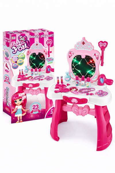 OEM Masă de machiaj pentru copii cu oglindă, lumini și sunete, set frumusețe ...