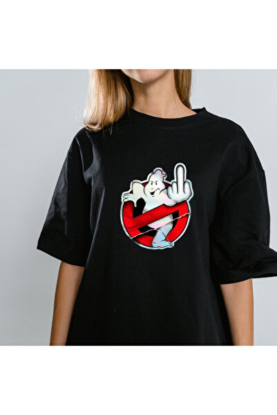 TİMİSİVA Unisex oversized SANATSAL με τύπωμα Μαύρο μπλουζάκι με κοντό μανίκι ...