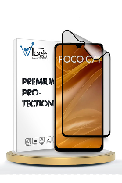 Wtech واقي شاشة شاومي بوكو C71 4G 2025 بريميوم نانو سيراميك، لاصق بالكامل، شف...
