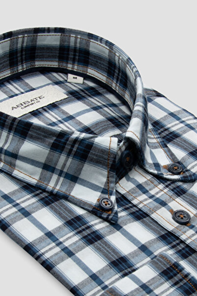 Abbate Fe Leather Co Denim Cotton Lu Comfort Fit White Buttoned Collar Men's ...