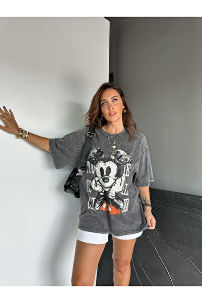 IŞILDA FASHION Μπλουζάκι με στάμπα Μίκυ που πλένεται