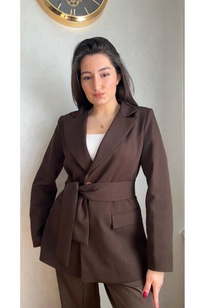ButikSılaAlkan Belden Bağlama Blazer Ceket