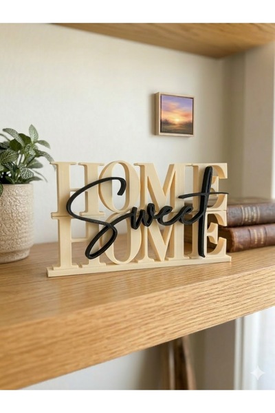 Taz Work Shop Home Sweet Home Dekoratif Biblo – Modern Masa Üstü Yazı | Salon...