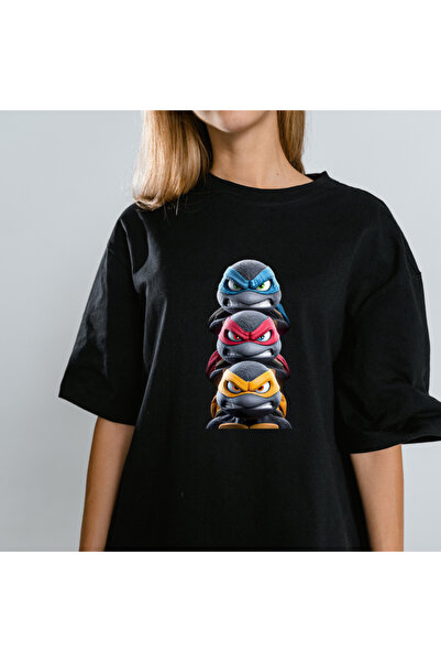 TİMİSİVA Tricou unisex supradimensionat ARTISTIC cu imprimeu guler rotund cu ...