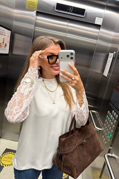 QBZ Δαντέλα Μπλουζάκι με μανίκια