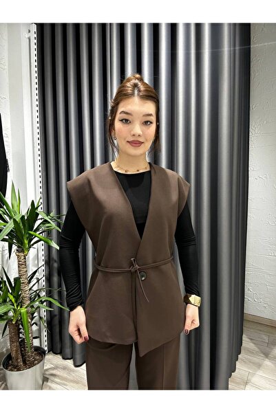 IŞILDA FASHION Belden Με δέσιμο κομψό Γιλέκο