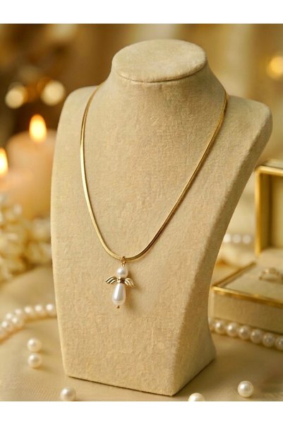 Majesteel - Stainless Steel 316L 14K Gold Paslanmaz Çelik Melek Figürlü İtaly...