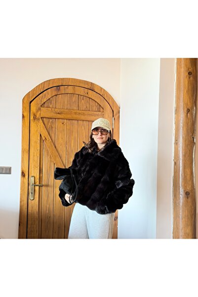 GAYE EDEBALİ ORJ.MODEL ASTARLI CEPLİ SUNİ KÜRK