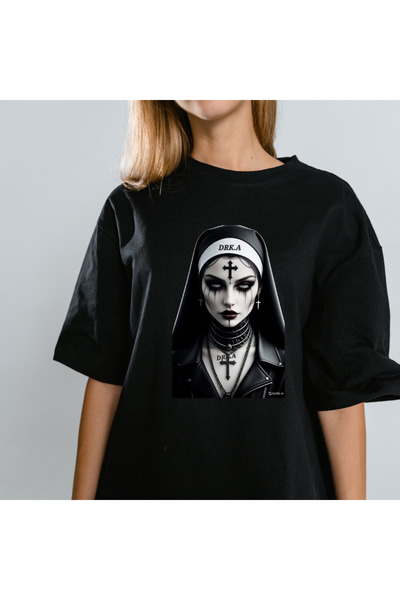 TİMİSİVA Tricou unisex supradimensionat ARTISTIC cu imprimeu guler rotund cu ...