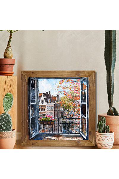 Tuba Decor Tablou pătrat cu ramă din lemn amsterdam