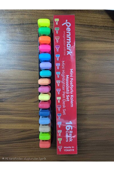 penmark Mini Fosforlu Kalem Seti 16'lı