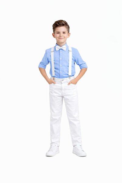 NOBLE STORE Πουκάμισο για αγόρια, παντελόνι, ζαρτιέρες, παπιγιόν, σύνολο 23 Α...