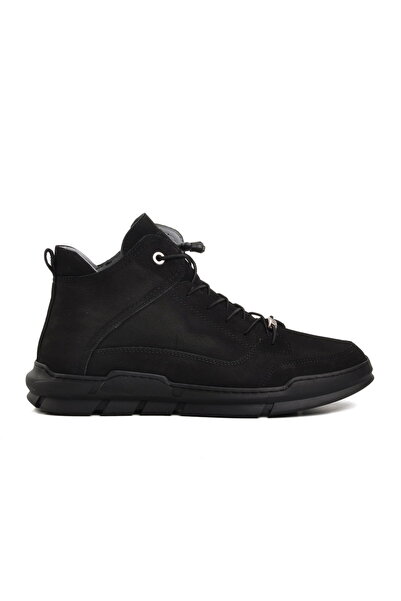 Aspor Black Nubuck Genuine Leather Sneaker Men's Boots