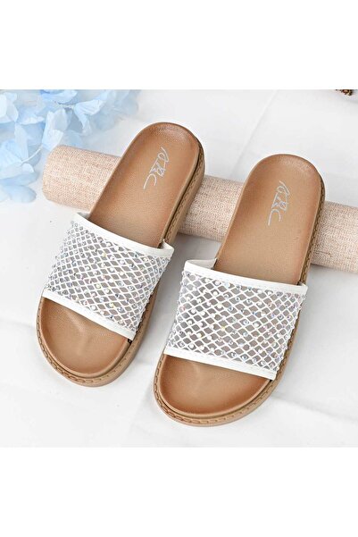 Tmall Women's Casual Slippers, With Rhinestones, PD1094, White