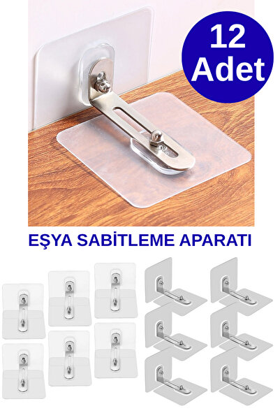 Shopura Şeffaf Mobilya Sabitleme Tutma Dolap Eşya Sabitleyici Kilit Özellikli...