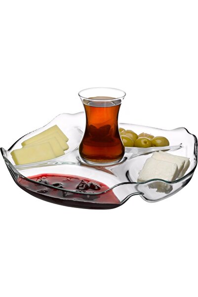 Paşabahçe Basic Bölmeli Cam Servis Tabağı – Kahvaltılık, Çerez ve Meze Sunum ...