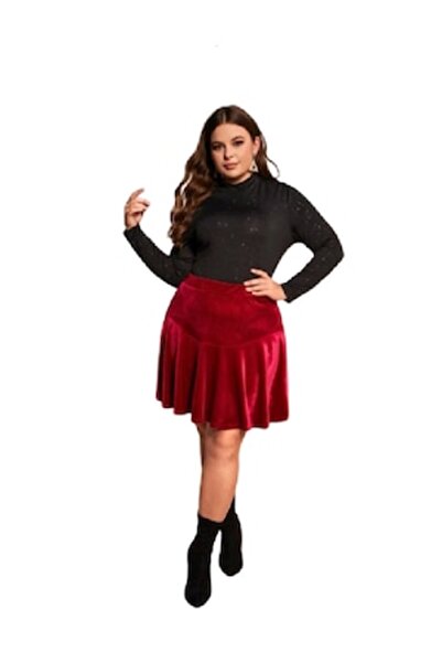 ADROM Voguet Short Skirt in Red Velvet 36 EU
