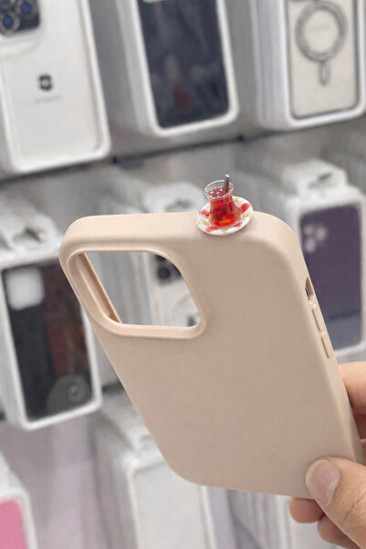 lotusbybuket حافظة سيليكون على شكل كوب شاي لهاتف آيفون 12-12 برو (يمكن أن تطر...