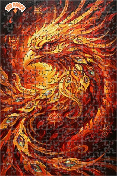 Esranın Dünyası لغز خشبي مكون من مزدوج الطبقات إطارًا بتصميم طائر الفينيق الر...