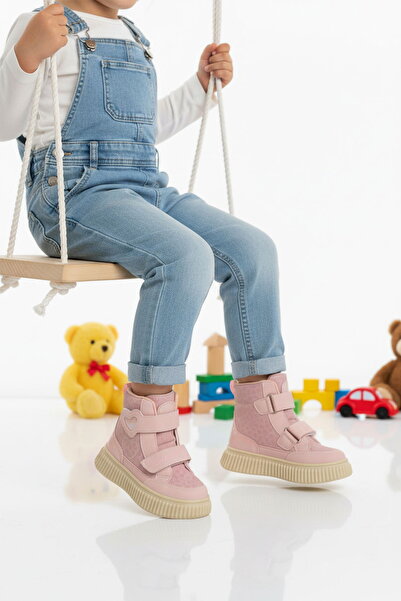 Cool Powder Velcro Patterned Girls' Flat Boots