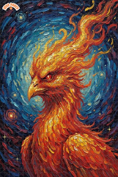 Esranın Dünyası لغز خشبي بإطار مزدوج الطبقات بمظهر لوحة زيتية لطائر الفينيق ا...