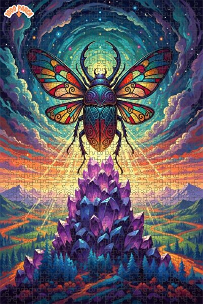 Esranın Dünyası لغز خشبي مكون من مزدوج الطبقات إطارًا بمظهر فني لحشرة الكريست...