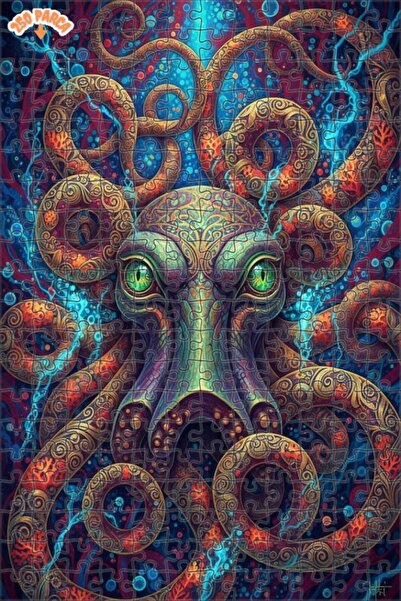 Esranın Dünyası Magical Sea Monster Oil Painting Lookalike Modern Art Wooden ...