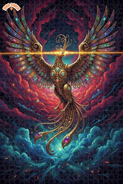 Esranın Dünyası Golden Feathered Emerald-Eyed Phoenix Oil Painting Lookalike ...