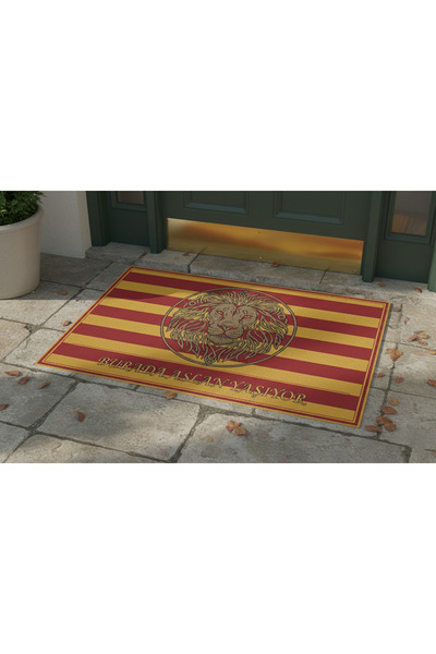 Etnik Dekor Galatasaray Lion Figured Non-Slip Sole and Digital Print Door Mats