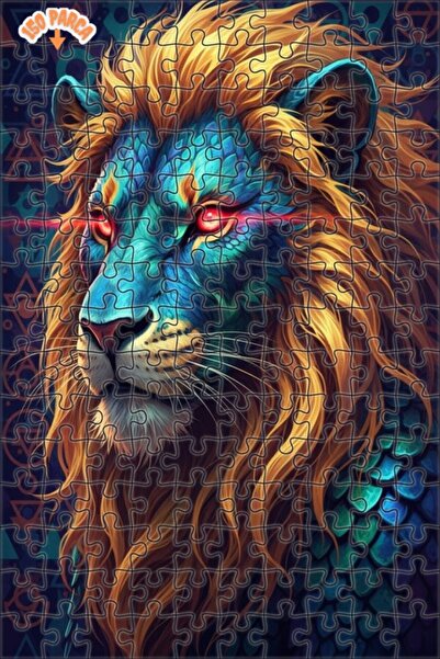Esranın Dünyası Mysterious Dragon Lion Oil Painting Lookalike Double-Layer Fr...