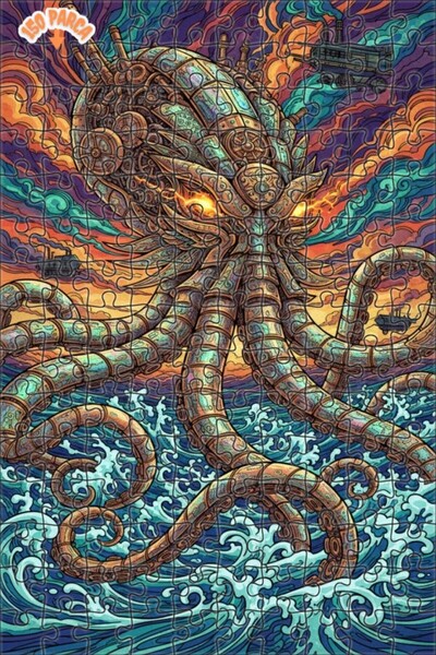 Esranın Dünyası لغز خشبي ميكانيكي من نوع كراكن فوتوستريك فنستريك مزدوج الطبقا...